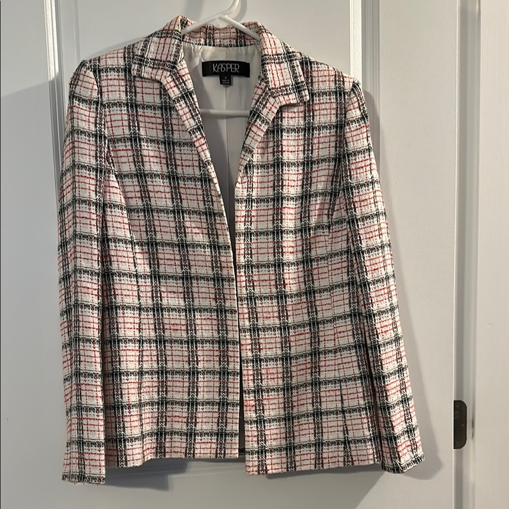 Plaid blazer in Black, Red and White